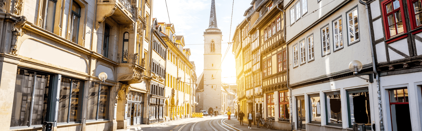 Erfurt widok na kościół