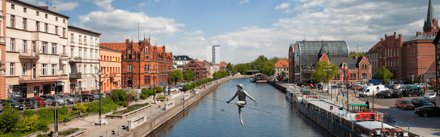 miasto bydgoszcz - widok na rzekę