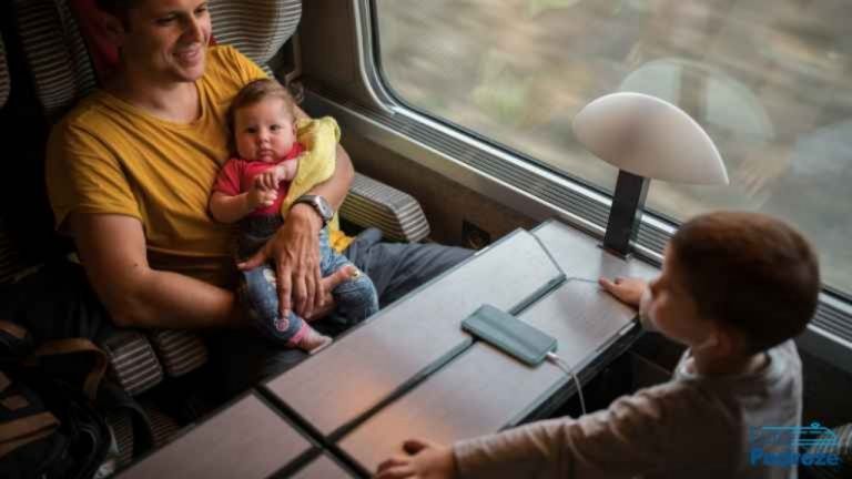 rodzina w pociągu
