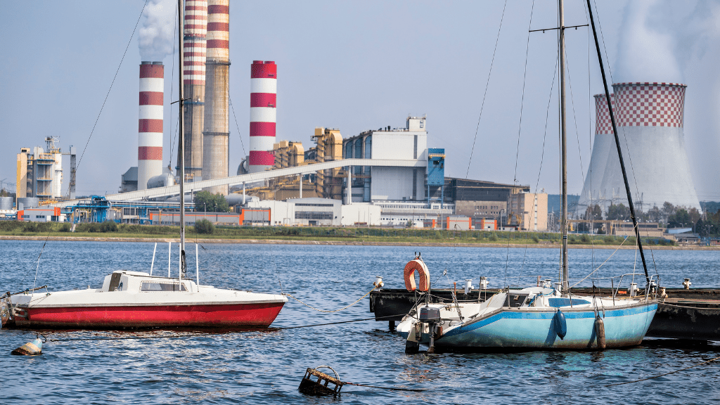 Zalew rybnicki i elektrownia 