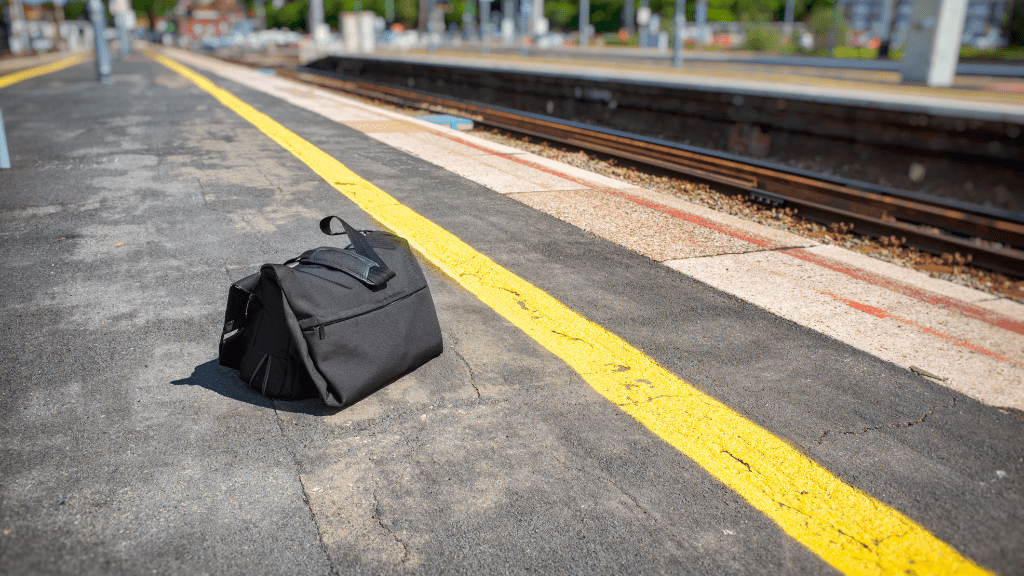 zagubiona walizka na peronie 