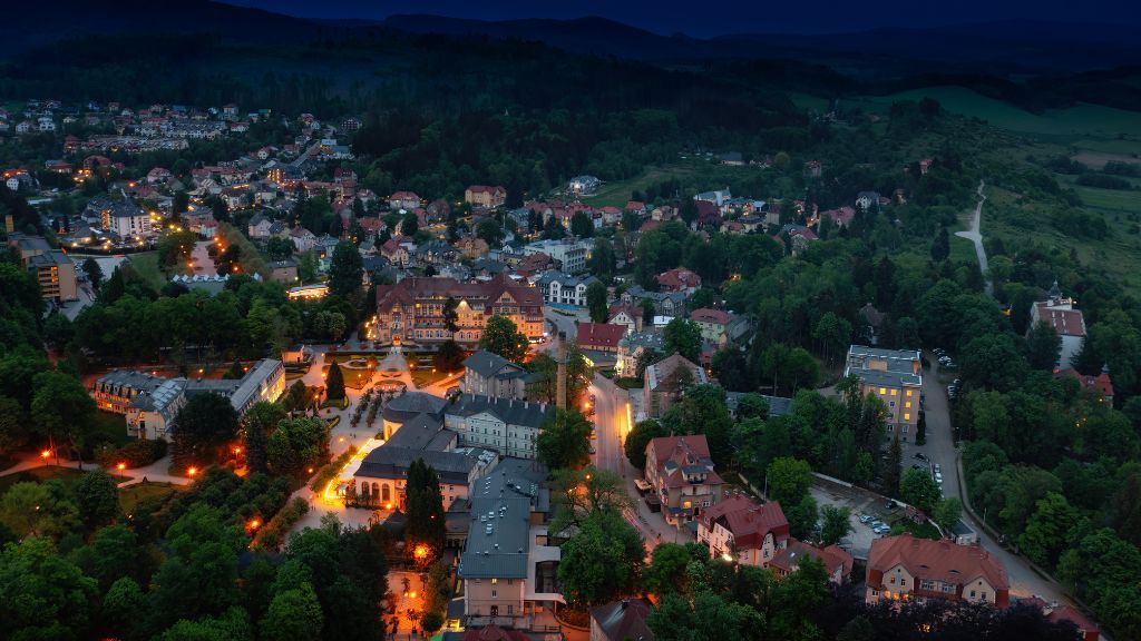 Widok z góry na Kudową-Zdrój